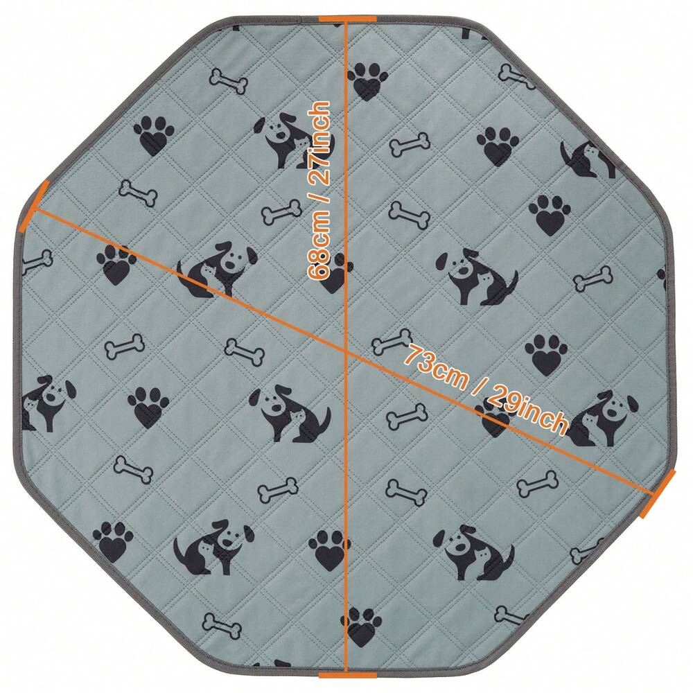 Washable Octagon Dog Pee Pad Reusable Cat Sleep Play Mat Fits 29 Inch Pen Crate Absorbent Leakproof Non Slip Puppy Training Pad Indoor