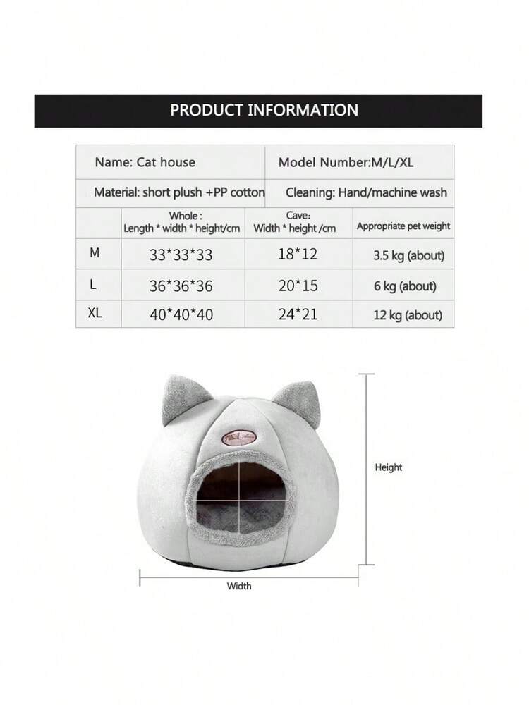 Cozy Wool Cat Cave Bed Indoor Dog House Warm Pet Nest Kennel Comfortable Sleeping Bag Hideout For Small Medium Size Cats And Puppies