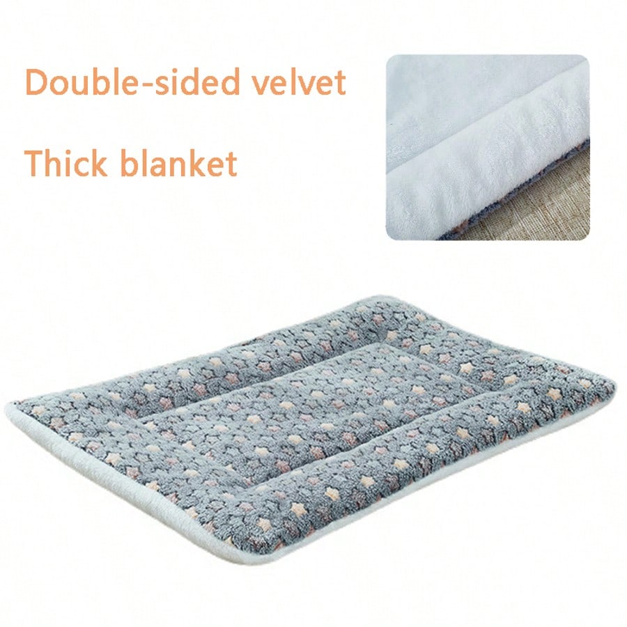 Soft Flannel Pet Bed Mat Short Plush Sleeping Blanket Cushion For Cats Small Dogs Warm Comfortable Pad Cozy Indoor Pet Accessory