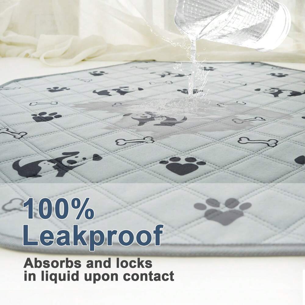 Washable Octagon Dog Pee Pad Reusable Cat Sleep Play Mat Fits 29 Inch Pen Crate Absorbent Leakproof Non Slip Puppy Training Pad Indoor