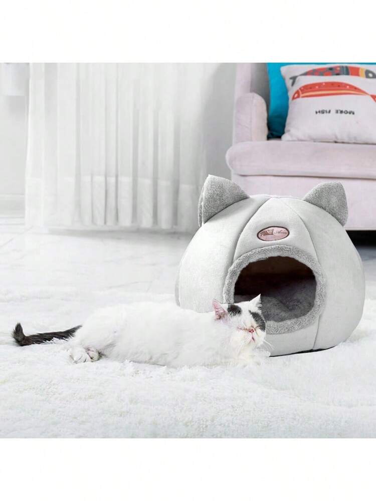 Cozy Wool Cat Cave Bed Indoor Dog House Warm Pet Nest Kennel Comfortable Sleeping Bag Hideout For Small Medium Size Cats And Puppies