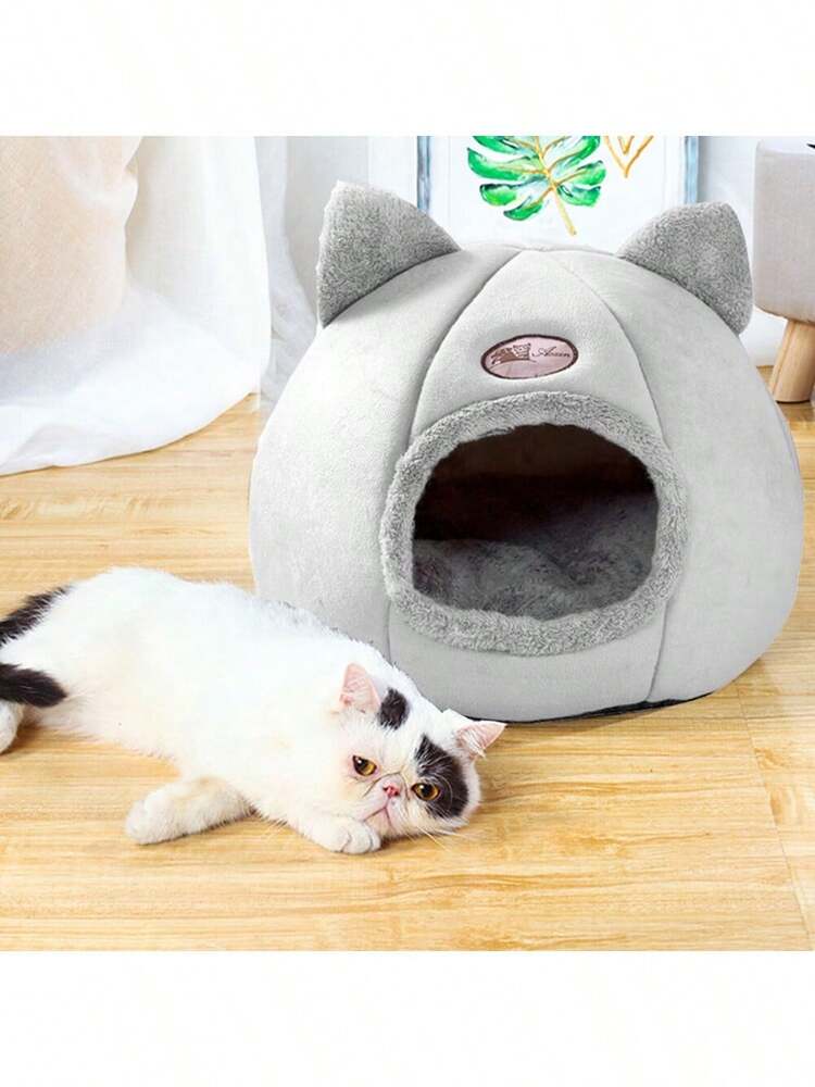 Cozy Wool Cat Cave Bed Indoor Dog House Warm Pet Nest Kennel Comfortable Sleeping Bag Hideout For Small Medium Size Cats And Puppies