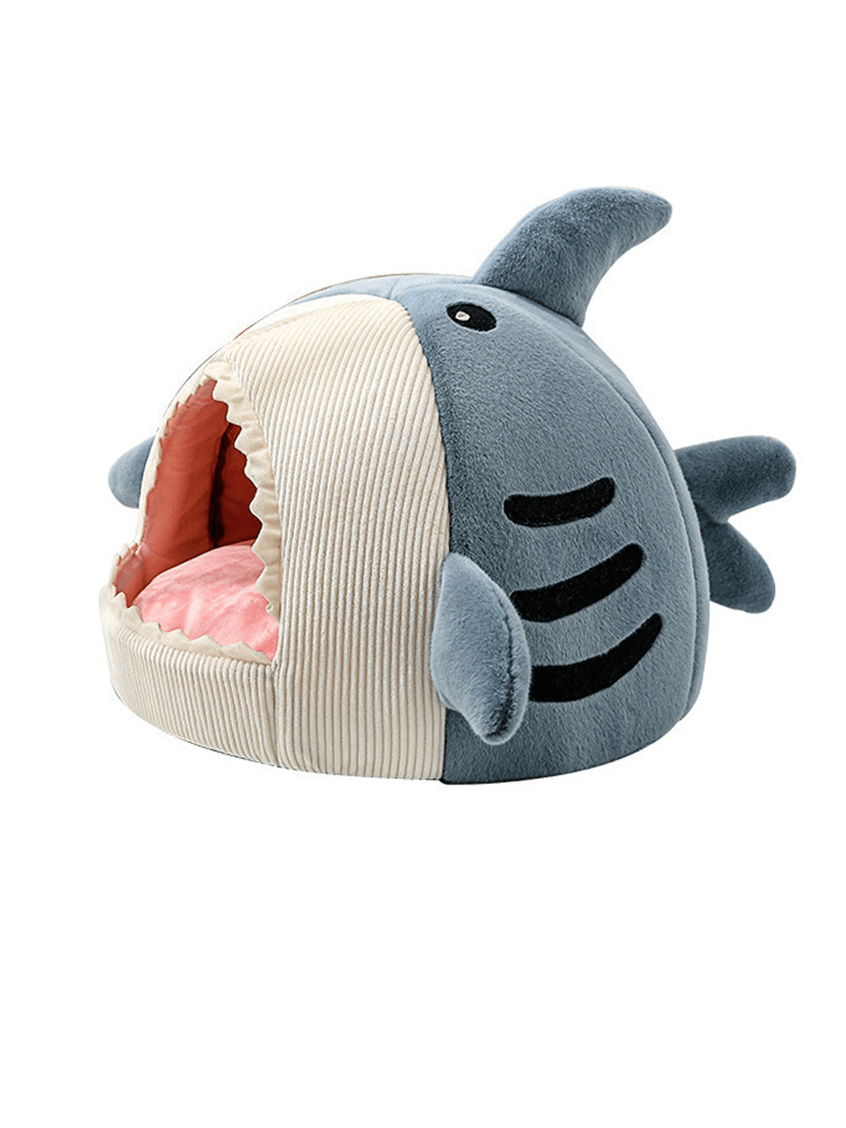 Shark Shaped Pet Bed Soft Warm Enclosed Cave Design For Cats And Dogs Cozy Nest Cushion Bed Provides Security For Indoor Sleeping