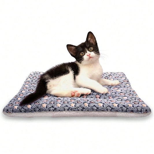 Soft Flannel Pet Bed Mat Short Plush Sleeping Blanket Cushion For Cats Small Dogs Warm Comfortable Pad Cozy Indoor Pet Accessory