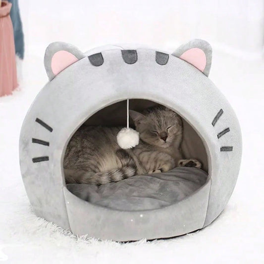 Soft Cat Bed With Removable Cushion Cozy Cat House Comfortable Sleeping Basket For Small Medium Large Cats Puppy Indoor All Season Bed