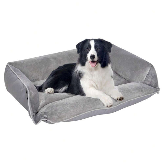 4 In 1 Foldable Dog Sofa Bed Flannel Washable Pet Lounger With Pillow Cushion Non Slip Bottom Comfortable Sleeping Bed For Cats And Dogs