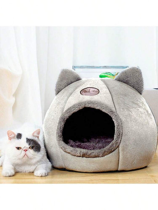 Cozy Wool Cat Cave Bed Indoor Dog House Warm Pet Nest Kennel Comfortable Sleeping Bag Hideout For Small Medium Size Cats And Puppies