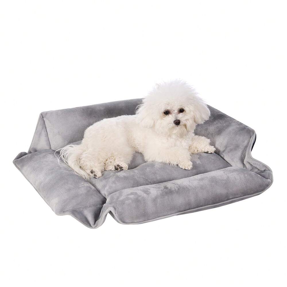 4 In 1 Foldable Dog Sofa Bed Flannel Washable Pet Lounger With Pillow Cushion Non Slip Bottom Comfortable Sleeping Bed For Cats And Dogs