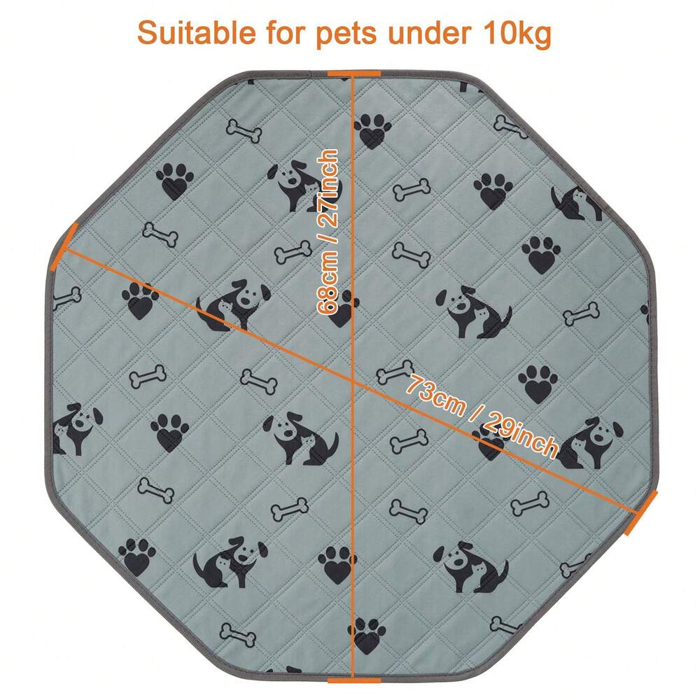 Washable Octagon Dog Pee Pad Reusable Cat Sleep Play Mat Fits 29 Inch Pen Crate Absorbent Leakproof Non Slip Puppy Training Pad Indoor
