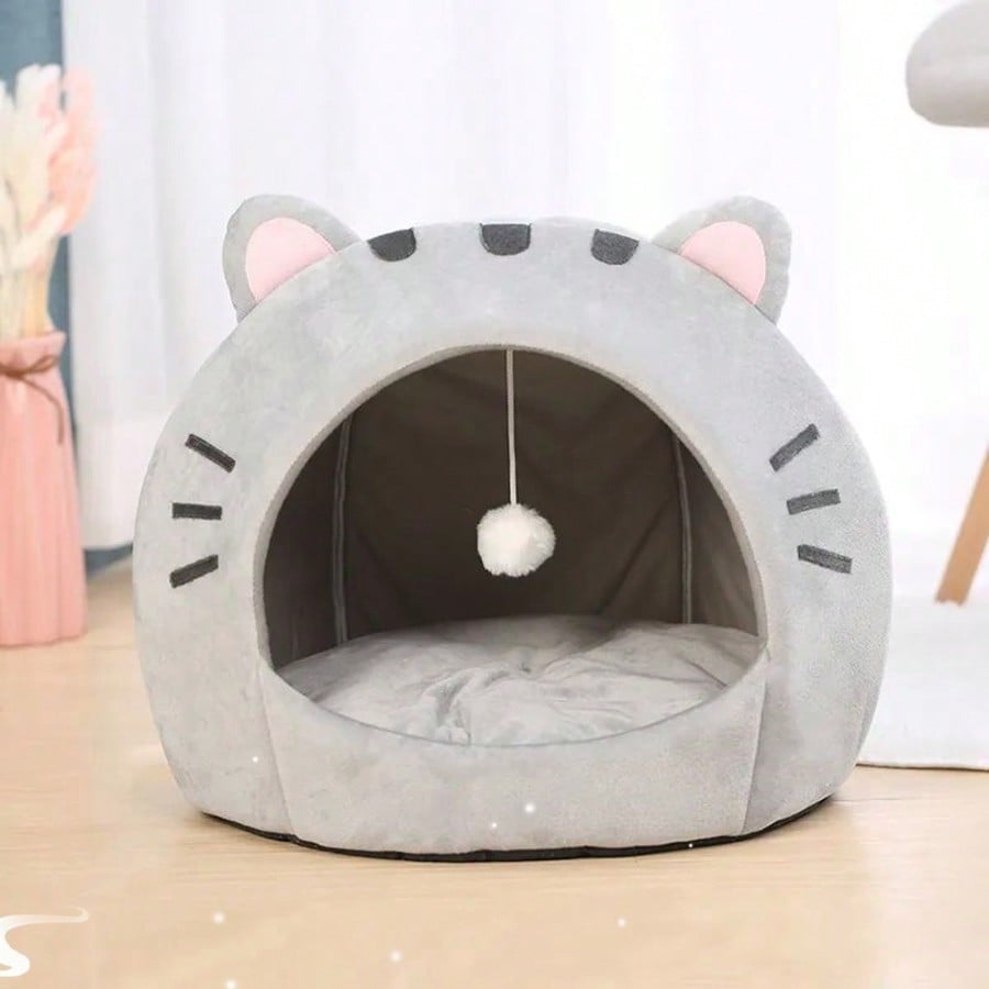 Soft Cat Bed With Removable Cushion Cozy Cat House Comfortable Sleeping Basket For Small Medium Large Cats Puppy Indoor All Season Bed