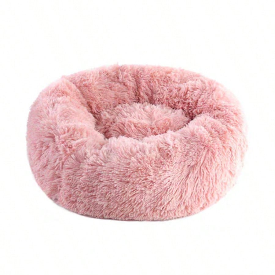 Plush Round Pet Bed Soft Fluffy Cushion Cozy Calming Bed For Cats And Dogs Suitable For Small Medium Large Breeds All Season Sleep Mat