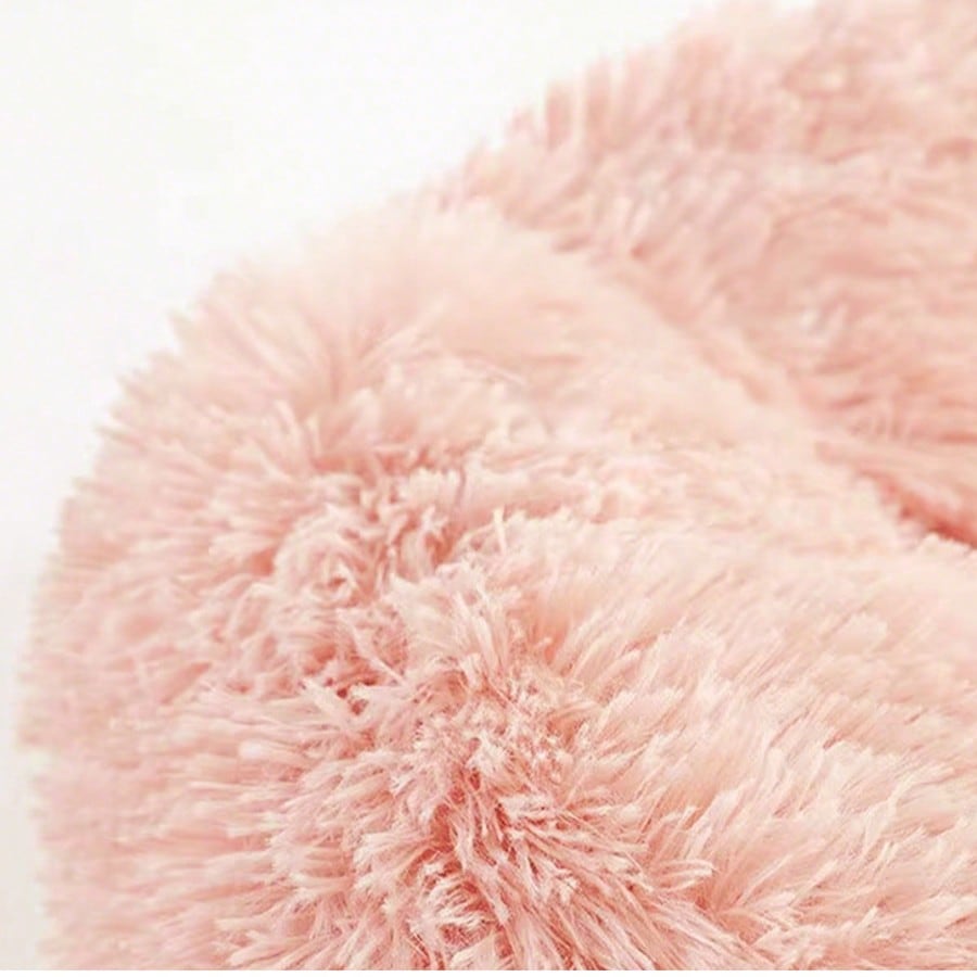 Plush Round Pet Bed Soft Fluffy Cushion Cozy Calming Bed For Cats And Dogs Suitable For Small Medium Large Breeds All Season Sleep Mat
