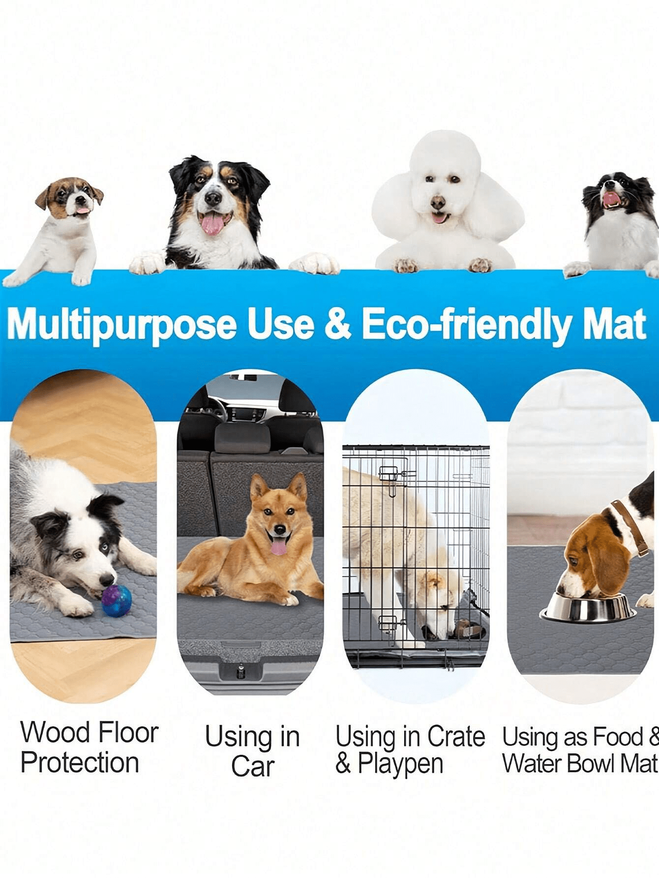 Reusable Washable Pet Pee Pads 4 Layer Waterproof Absorbent Training Pads For Dogs Cats Small Medium Large Pets Housebreaking Essentials