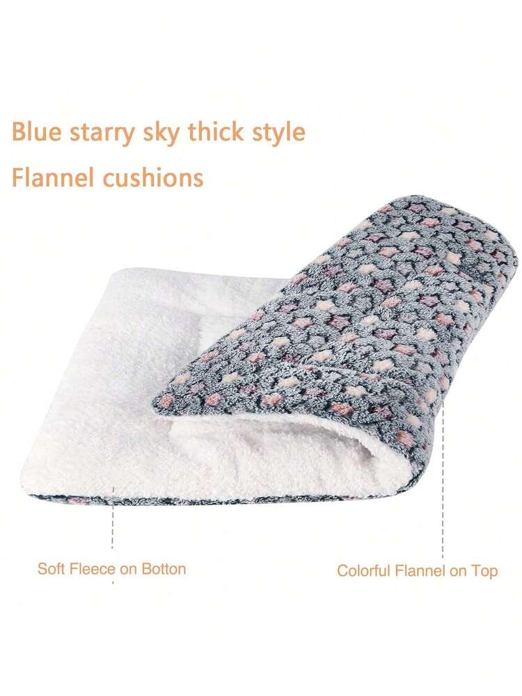 Soft Flannel Pet Bed Mat Short Plush Sleeping Blanket Cushion For Cats Small Dogs Warm Comfortable Pad Cozy Indoor Pet Accessory