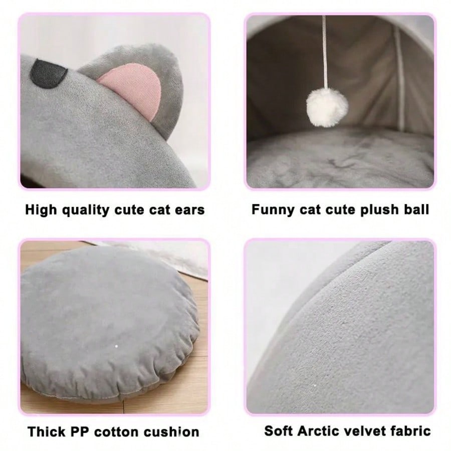 Soft Cat Bed With Removable Cushion Cozy Cat House Comfortable Sleeping Basket For Small Medium Large Cats Puppy Indoor All Season Bed