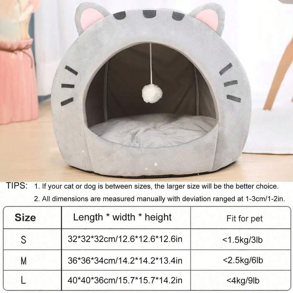 Soft Cat Bed With Removable Cushion Cozy Cat House Comfortable Sleeping Basket For Small Medium Large Cats Puppy Indoor All Season Bed
