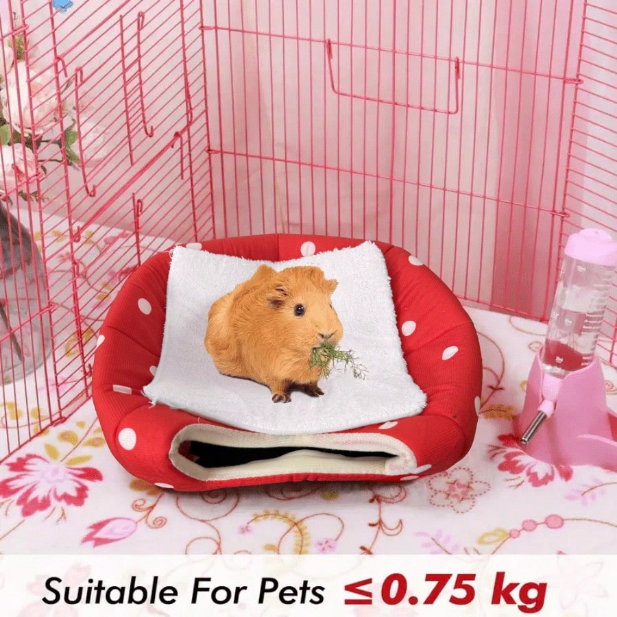 Small Pet Bed Strawberry Style Fully Enclosed Fleece Cuddle Cup Washable Winter Sleeping House For Ferret Chinchilla Hedgehog Rabbit