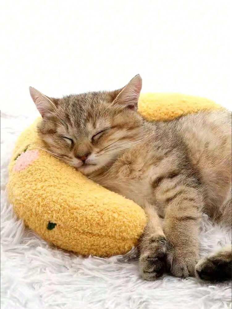 Calming Pet Pillow For Dogs And Cats Soft Fluffy U Shaped Neck Pillow Anxiety Relief Cushion For Pets Joint Pain Comfort Sleeping Bed